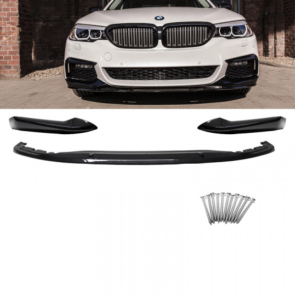 Frontspoiler Sport-Performance Carbon Hochglanz + Schrauben passend für BMW 5er G30 G31 mit M-Paket